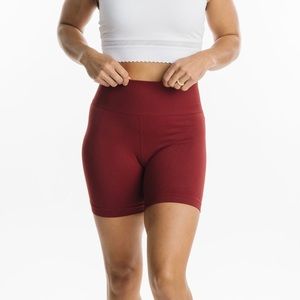 Zyia Active Maroon Seamless Hustle Shorts